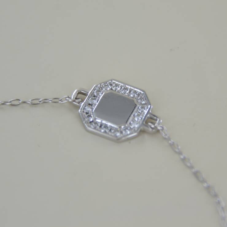 Bracelet motif octogonale et diamants