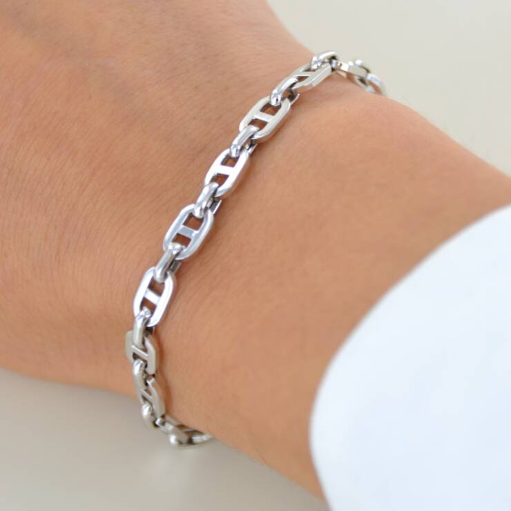 Bracelet maille marine plate