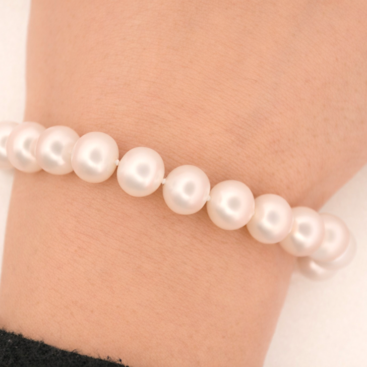 Bracelet perles blanches