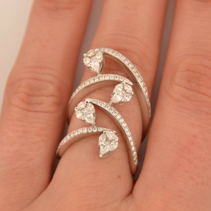 Bague entrelacée diamants