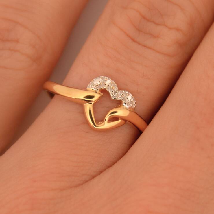 Bague cœur diamants