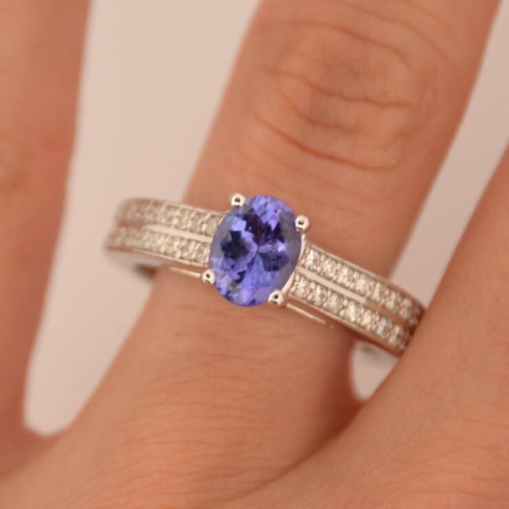 Bague Tanzanite et diamants